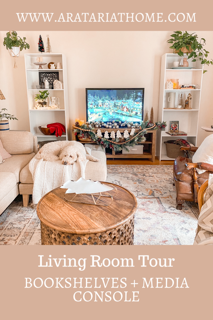 Media Console and Bookshelves in the Living Room Sponsored by